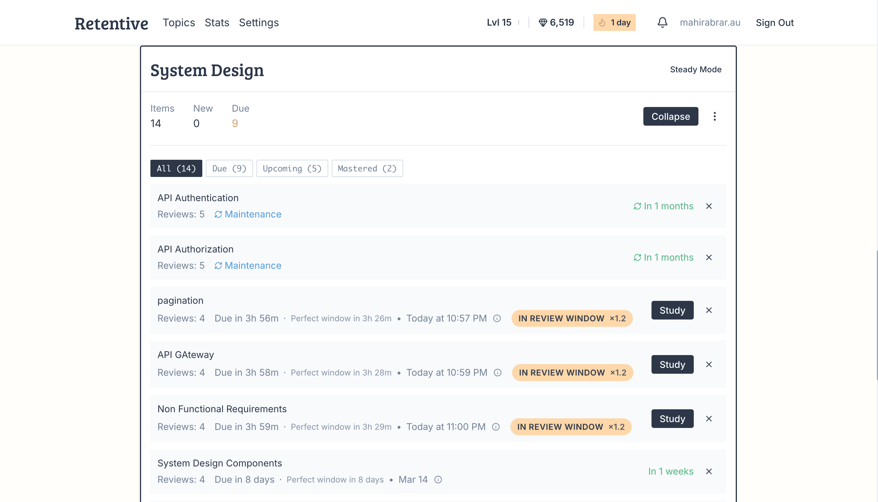 Review Again When It's Time