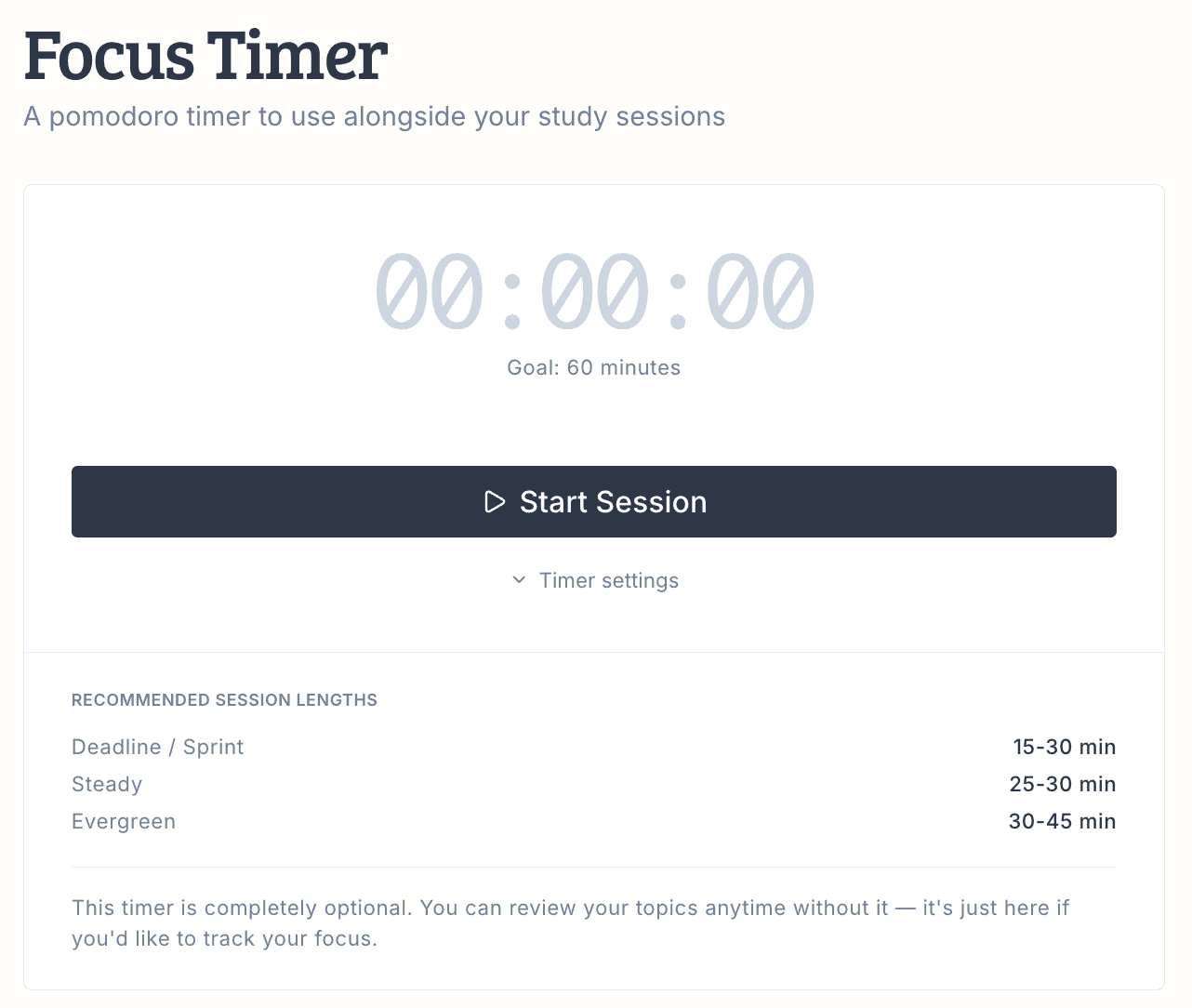 Focus mode & adherence